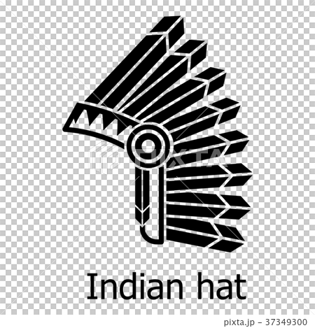 Indian hat icon, simple black style 37349300