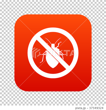 No bug sign icon digital red 37349324