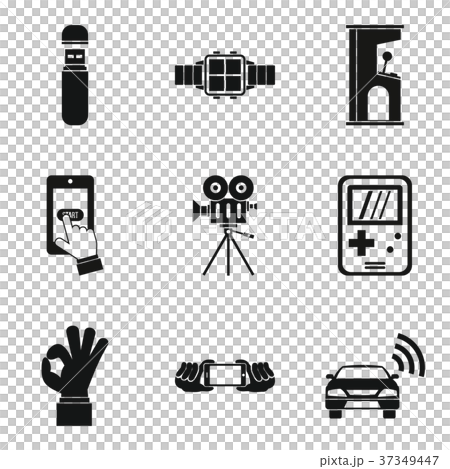 Music player icons set, simple style Music player icons set, simple style 37349447