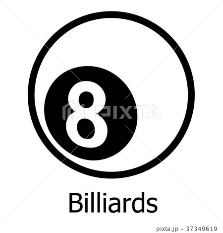 Billiards icon, simple black style 37349619