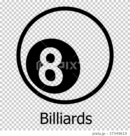 Billiards icon, simple black style 37349619
