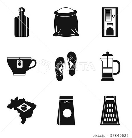 Brazil coffee icon set, simple style 37349622