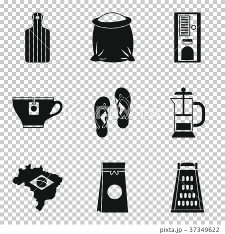 Brazil coffee icon set, simple style 37349622