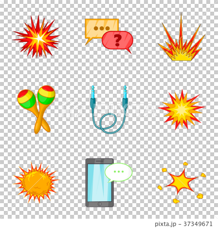 Incendiary icons set, cartoon style-插圖素材 [37349671] - PIXTA圖庫