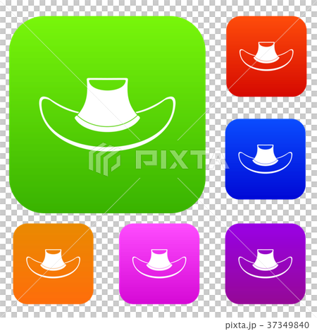 Cowboy hat set color collection 37349840