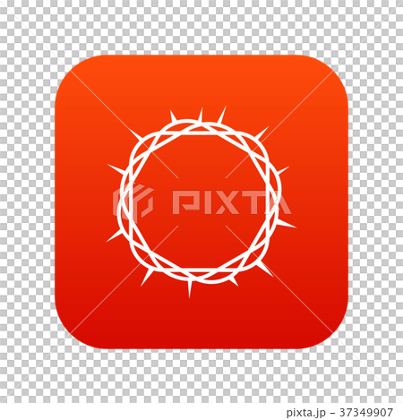 Crown of thorns icon digital red 37349907