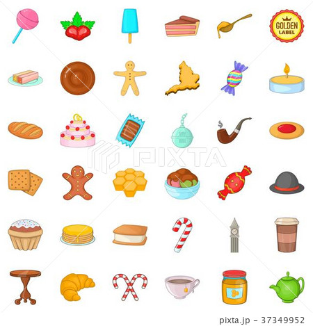 Dessert icons set, cartoon style 37349952