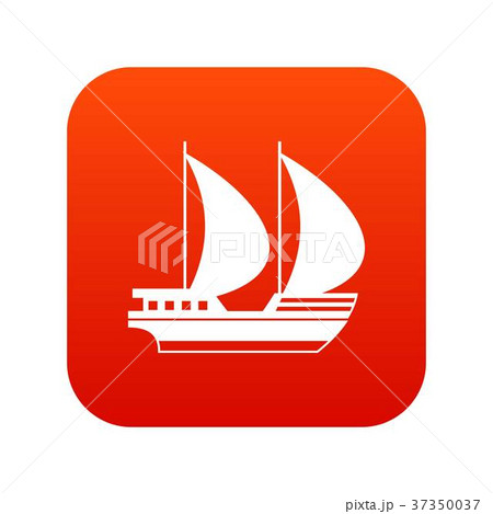 Big yacht icon digital red 37350037