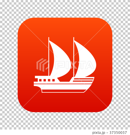 Big yacht icon digital red 37350037