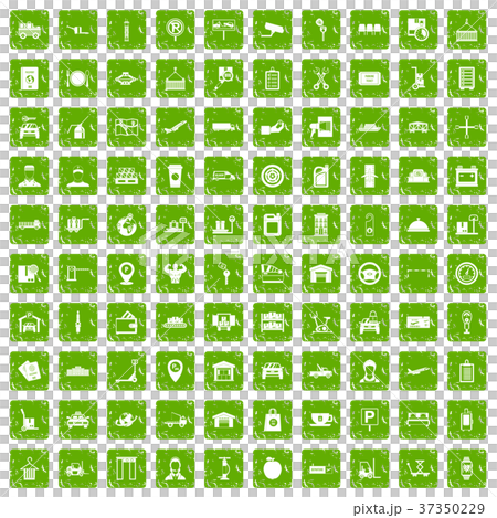 100 loader icons set grunge green - Stock Illustration [37350229] - PIXTA