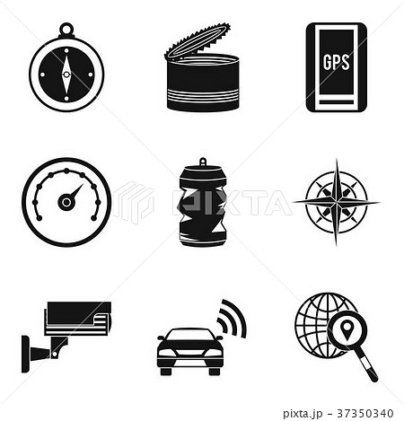 Remote control icons set, simple style 37350340