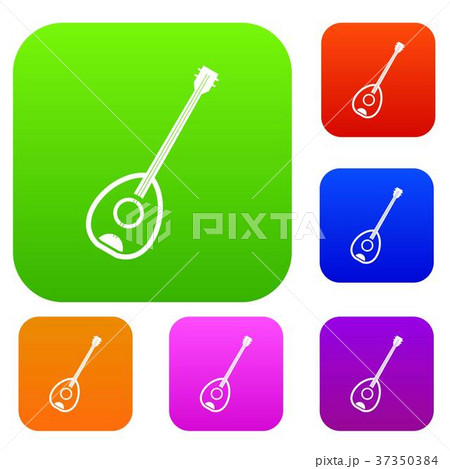 Saz turkish music instrument set color collection 37350384