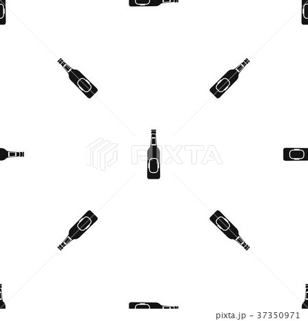 Bottle of beer pattern seamless black 37350971