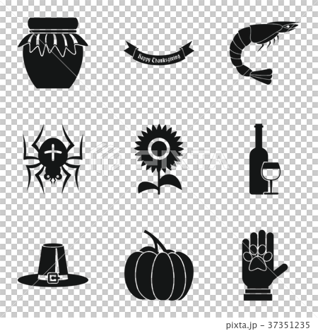 All saints day icons set, simple style 37351235