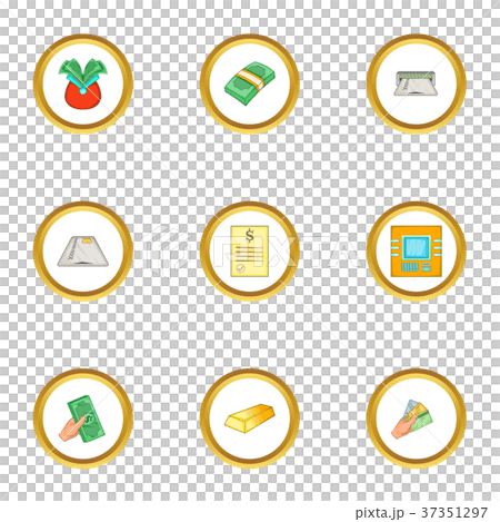 Atm icons set, cartoon style 37351297