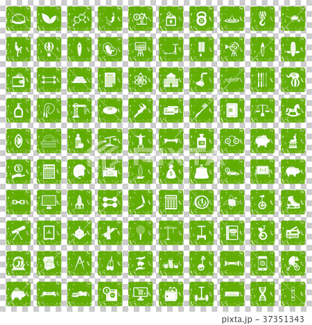 100 balance icons set grunge green 100 balance icons set grunge green 37351343