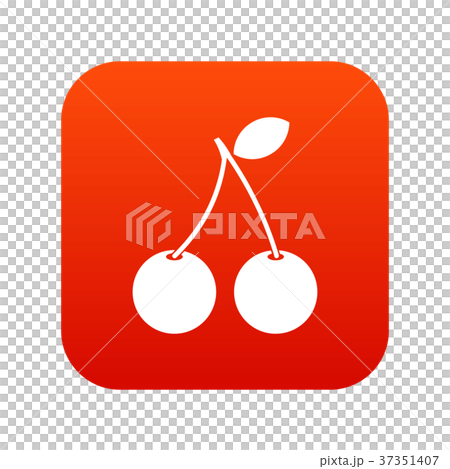 Two ripe cherry berries icon digital red Two ripe cherry berries icon digital red 37351407