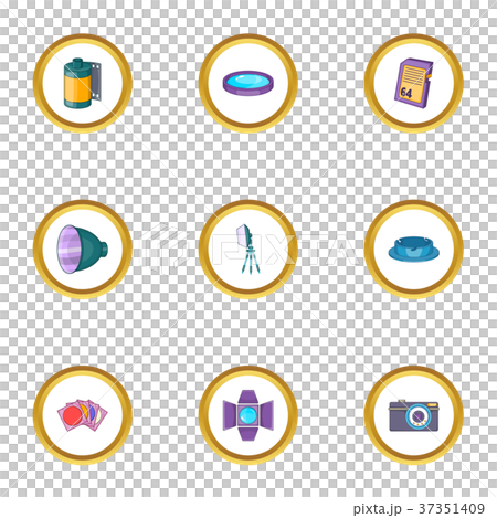 Photography icons set, cartoon style Photography icons set, cartoon style 37351409