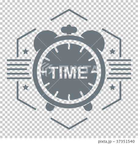 Alarm clock logo, simple gray style 37351540