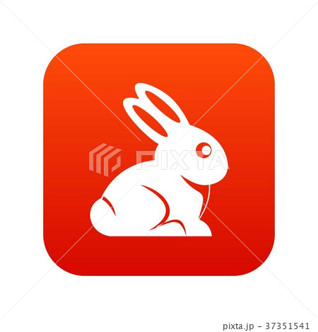 Easter bunny icon digital red 37351541