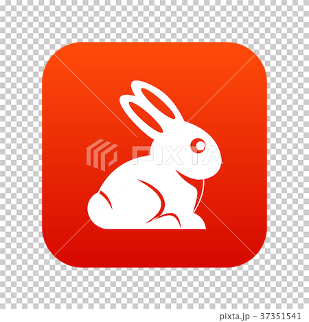 Easter bunny icon digital red 37351541