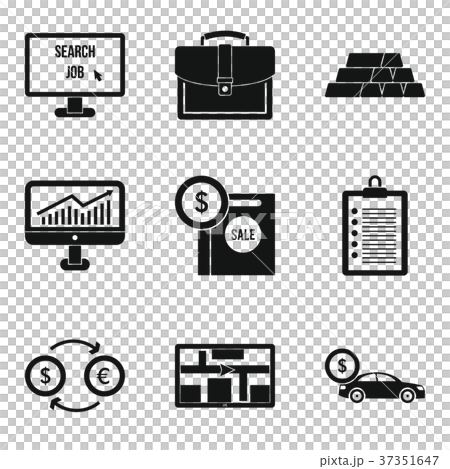 Expensive purchase icons set, simple style 37351647