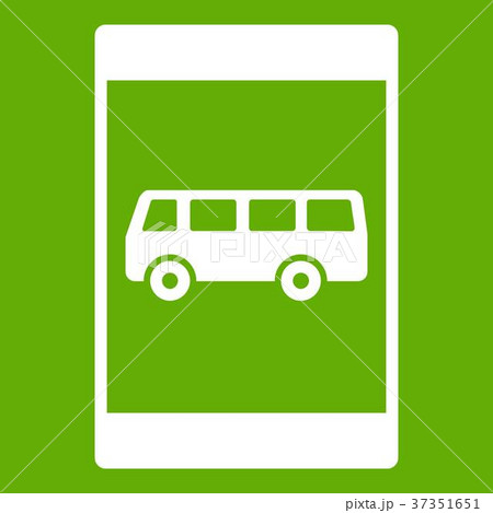 Bus Stop Sign Icon Greenのイラスト素材
