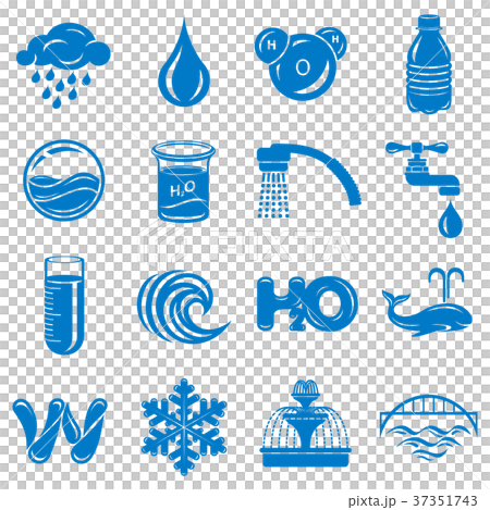 Water icons set, simple style-插圖素材 [37351743] - PIXTA圖庫