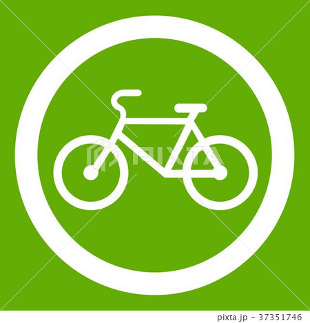 Travel by bicycle is prohibited traffic sign icon green 37351746