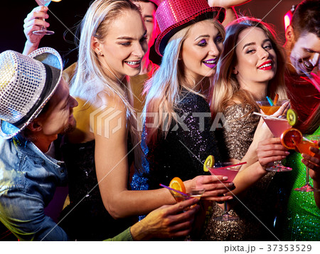 Dance party with group people dancing and disco Dance party with group people dancing and disco 37353529