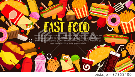 Fast food restaurant meals vector poster 37355400