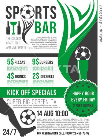 Vector poster for soccer bar or football pub 37355537