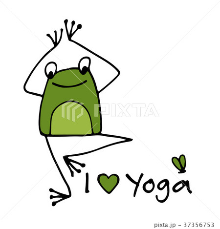 Funny yoga frog, sketch for your design Funny yoga frog, sketch for your design 37356753