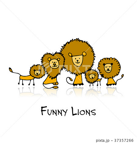 Funny lions, sketch for your design 37357266