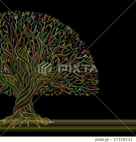 Big tree with roots for your design 37358531