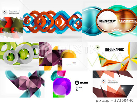 Set of paper style geometric abstract backgrounds 37360440