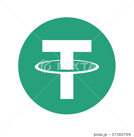 仮想通貨ロゴアイコン アルトコイン テザー Tether Usdt のイラスト素材
