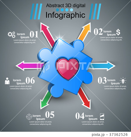 Abstract 3D digital illustration Infographic 37362526