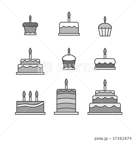 Simple Cakes Icons Stock Illustration