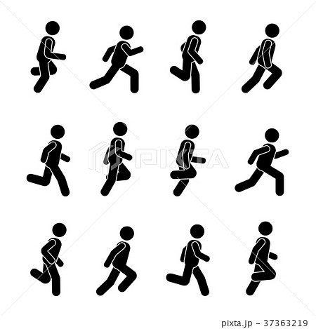 Man people various running position 37363219