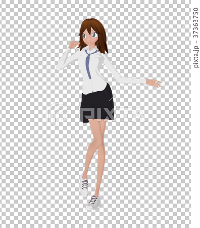 構成prtmong 2DCG插圖素材的女學生 構成prtmong 2DCG插圖素材的女學生 37363750