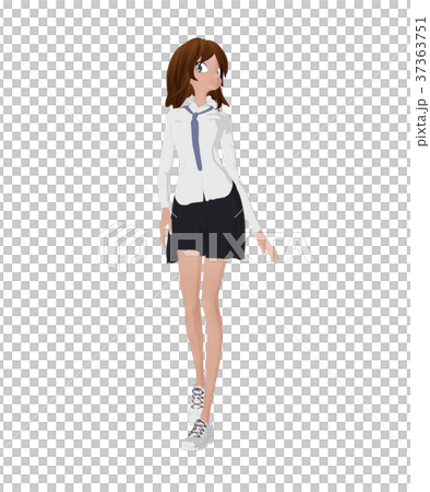 構成prtmong 2DCG插圖素材的女學生 構成prtmong 2DCG插圖素材的女學生 37363751