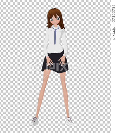構成prtmong 2DCG插圖素材的女學生 構成prtmong 2DCG插圖素材的女學生 37363753