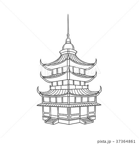 chinese pagoda drawing
