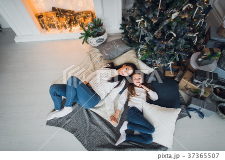 Forever best friends. Top view of happy mom and 37365507
