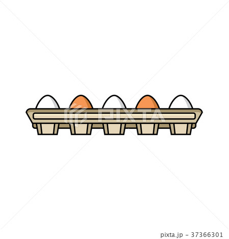 vector chicken brown eggs in hay nest isolated 37366301