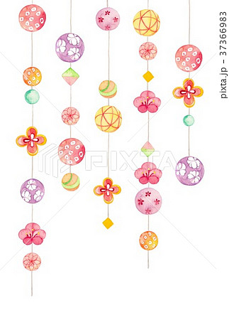 玉飾り、暖色系と緑 37366983