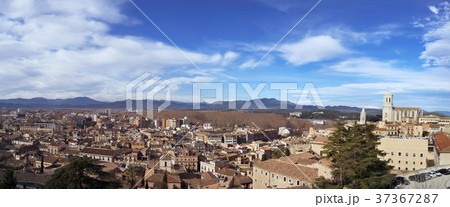 panoramic view of Girona, in Spain 37367287