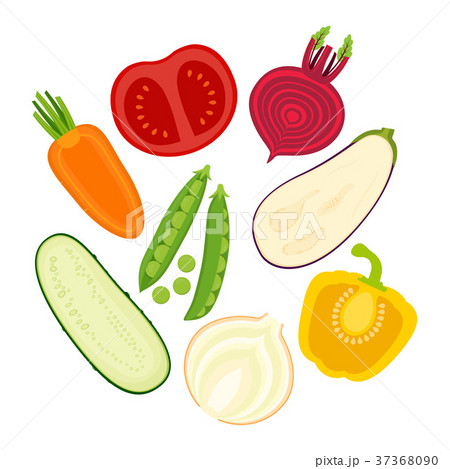 set with sliced vegetables 37368090