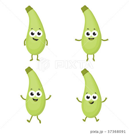set with cartoon zucchini 37368091